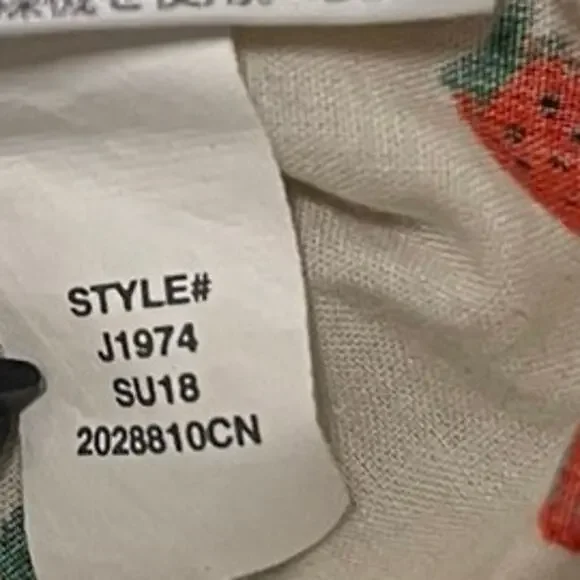 Madewell Strawberry Tie Front Cami Keyhole Top  Cotton Summer Sz 2 Cottagecore - Picture 7 of 12